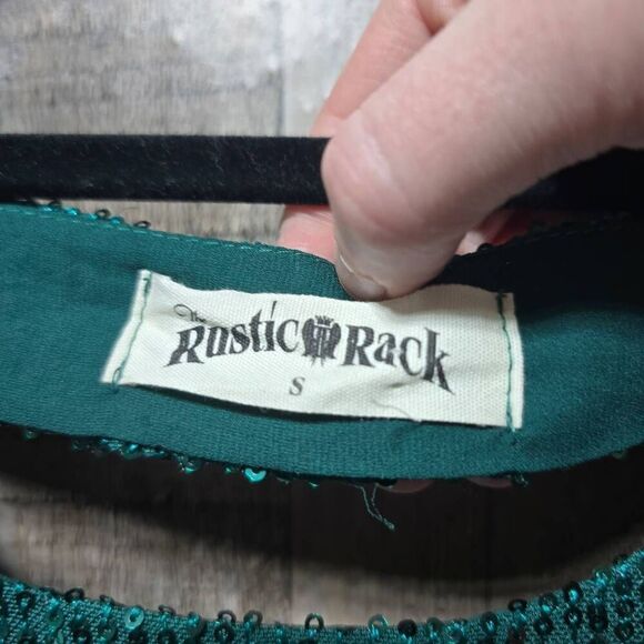 The Rustic Rack Green Sequin Fit and Flare Sequin Mini Dress - Picture 4 of 5